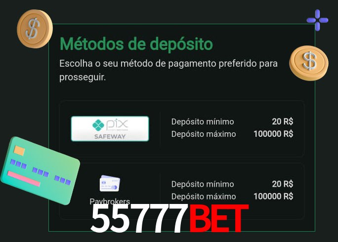 O cassino 55777Bet oferece uma grande variedade de métodos de pagamento